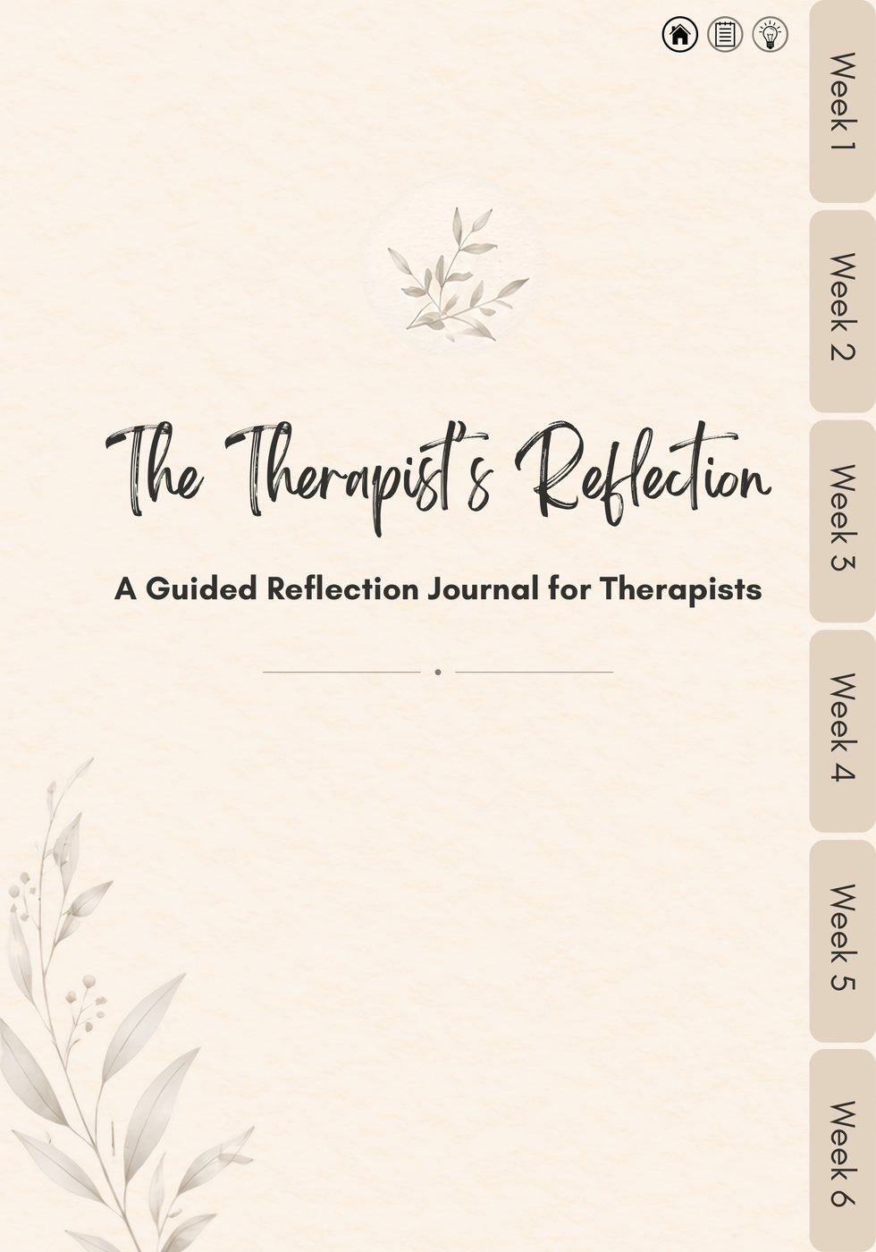 The Therapist's Reflection, the companion journal cover